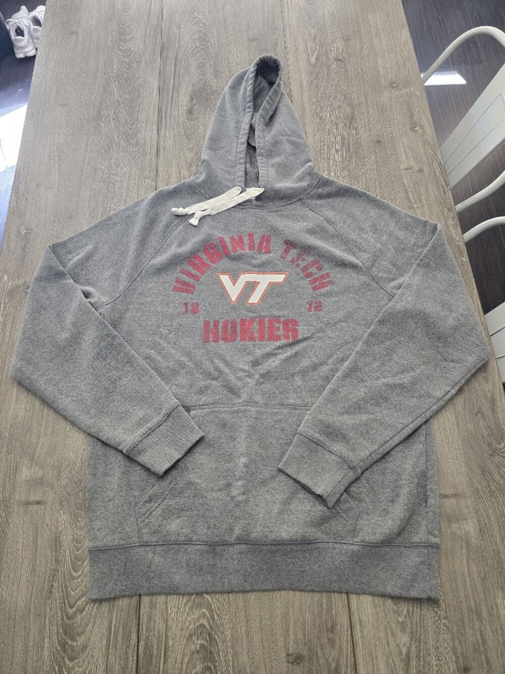 Virginia Tech Hokies Gray Hooded Sweatshirt Captivating L